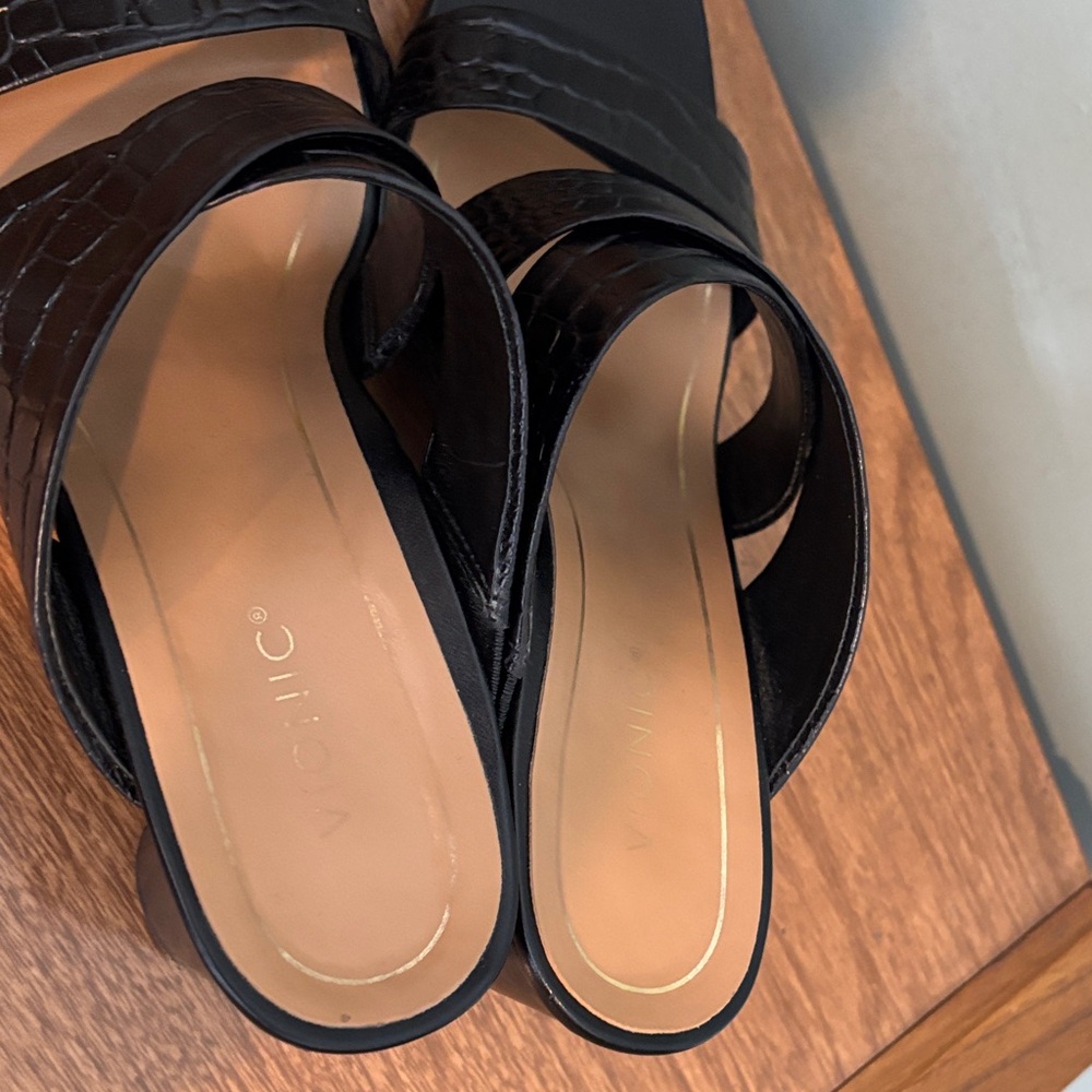 Vionic Black Croc-Patterned Mules - image 6